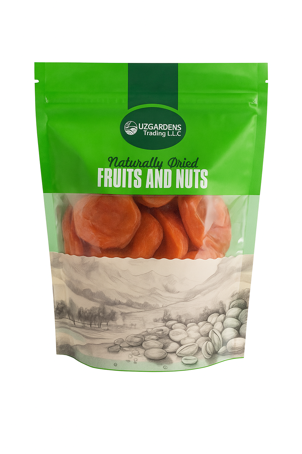 Uzgardens Premium Dried Apricots (Bright Orange) – Naturally Dried & Pitted (250g)